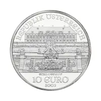 Австрия 10 евро 2003 года - Дворец Шлосс Хоф - в буклете (Серебро 0.925)_2