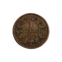 Бавария - 1 крейцер 1862 года - Серебро 0.166