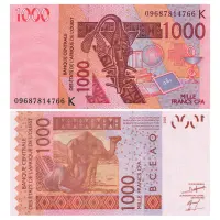 Сенегал - Западноафриканские государства (WAS) - BCEAO - Банкнота 1000 франков КФА 2009 года (K)