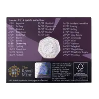 Великобритания 50 пенсов 2011 год - Гребля на байдарках и каноэ (в коинкарте)_1