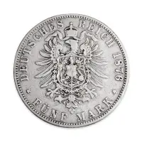 Германская империя (Гамбург) - 5 марок 1876 года - Серебро 0.900 (J)_1