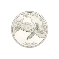 Коста-Рика 50 кол 2023 г-Корал риф. Морская черепаха Хоксбилл