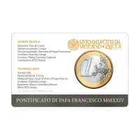 Ватикан 1 евро 2024 - Папа римский Франциск (в коинкарте)