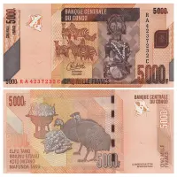 ДР Конго - Банкнота 5000 франков 2022 года