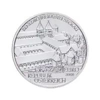 Австрия 10 евро 2008 года - Зеккаусское аббатство - в буклете (Серебро 0.925)_2