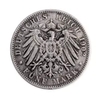 Германская империя (Саксония) - 5 марок 1902 года - Серебро 0.900 (E)_1