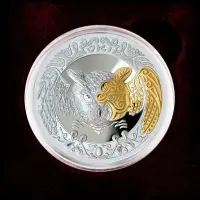Казахстан 500 тенге 2019 года - ÚKI - Филин (Серебро с золотым покрытием 0.925)_3