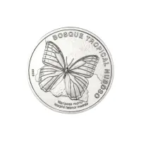 Коста-Рика 50 колонов 2023 года - Фауна экосис-Троп Облач Лес-Бабочка Голубая Морфа
