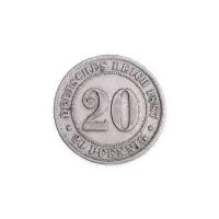 Германская империя 20 пфеннигов 1887 года (F)