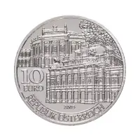 Австрия 10 евро 2005 года - Бургтеатр и Венская опера - в буклете (Серебро 0.925)_3