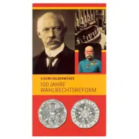 Австрия 5 евро 2007 года - 100 лет Всеобщему избир праву - в буклете (Серебро 0.800)