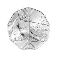 Австрия 5 евро 2005 года - 100 лет лыжному спорту - в буклете (Серебро 0.800)_2