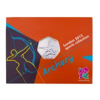 Великобритания 50 пенсов 2011 год - Стрельба из лука (в коинкарте)