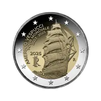 Италия 2 евро 2025 года - Кругосветное путешествие «Америго Веспуччи» 2023-2025