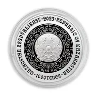 Казахстан 1000 тенге 2025 года  - ARǴYMAQ - Лошадь (Серебро с золотым покрытием 0.925)_3