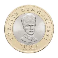 Турция 5 лир 2023 года - 100 лет со дня основания Республики_1