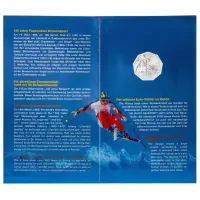Австрия 5 евро 2005 года - 100 лет лыжному спорту - в буклете (Серебро 0.800)_1