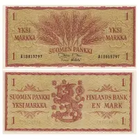 Финляндия - Банкнота 1 марка 1963 года