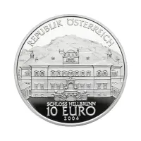 Австрия 10 евро 2004 года - Замок Хельбрунн - в буклете (Серебро 0.925)_2
