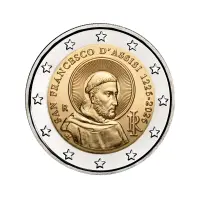 Италия 2 евро 2026 года - 800 лет со дня смерти Франциска Ассизского