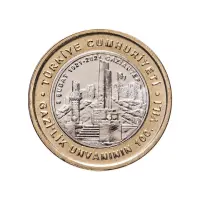 Турция 1 лира 2021 год - 100 лет Газиантепу
