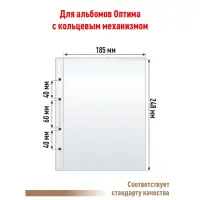 Лист OPTIMA для хранения бон (банкнот) на 1 ячейку (ЭКОНОМ)_2