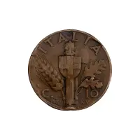 Италия - 10 чентезимо 1937 года