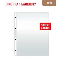 Лист GRAND для хранения бон (банкнот) на 1 ячейку (PROFESSIONAL)
