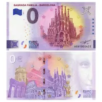 Франция - Сувенирная банкнота 0 евро 2024 года - SAGRADA FAMILIA (Собор Саграда Фамилия)