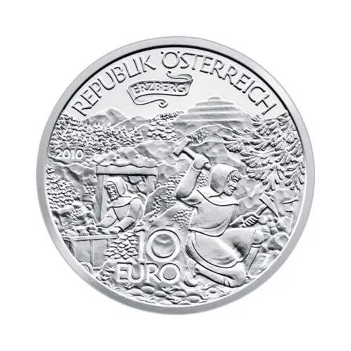 Австрия 10 евро 2010 года - Эрцберг - в буклете (Серебро 0.925)_3