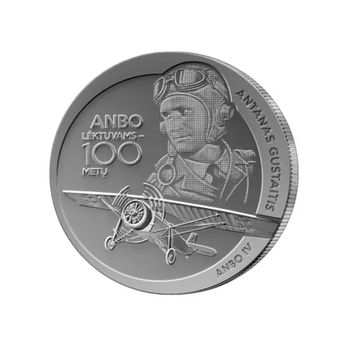 Литва 1,5 евро 2025 года - 100-летний юбилей - Самолет ANBO