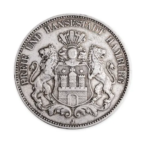 Германская империя (Гамбург) - 5 марок 1902 года - Серебро 0.900 (J)