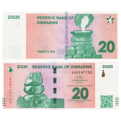 Зимбабве - Банкнота 20 долларов 2024 года
