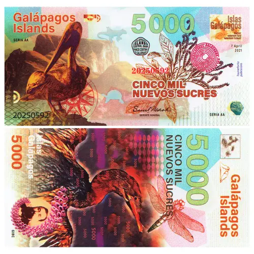 Галапагосские острова - Набор из 6 сув банкнот 2021 года - Флора и Фауна_3