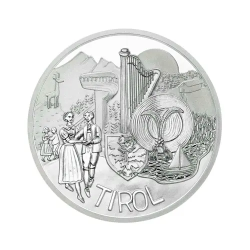 Австрия 10 евро 2014 года - Тироль - в буклете (Серебро 0.925)_1
