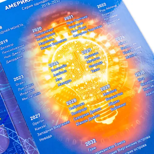 Альбом - планшет для однодолларовых монет 2018-2032 гг. серии Американские иновации_5
