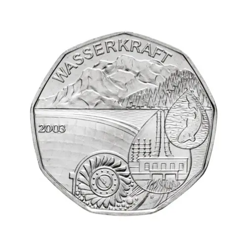 Австрия 5 евро 2003 года - Гидроэлектростанция - в буклете (Серебро 0.800)_2