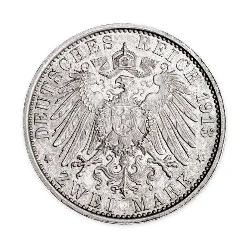 Германская империя (Пруссия) - 2 марки 1913 года - 25 лет правлению Вильг I - Сер 0.900 (А)_1