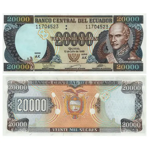 Эквадор - Банкнота 20000 сукре 1999 года (12.07.1999)
