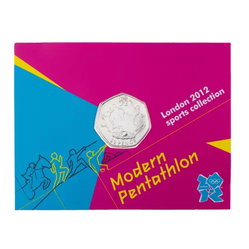 Великобритания 50 пенсов 2011 год - Современное пятиборье (в коинкарте)