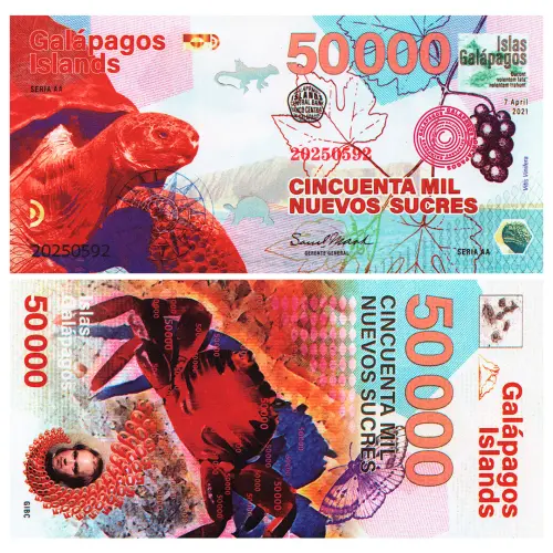 Галапагосские острова - Набор из 6 сув банкнот 2021 года - Флора и Фауна_6