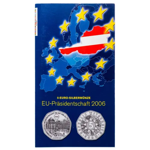 Австрия 5 евро 2006 года - Председательство Австрии в ЕС - в буклете (Серебро 0.800)