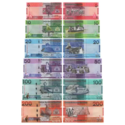 Гамбия - Набор из 6 банкнот - 5, 10, 20, 50, 100, 200 даласи 2023 года