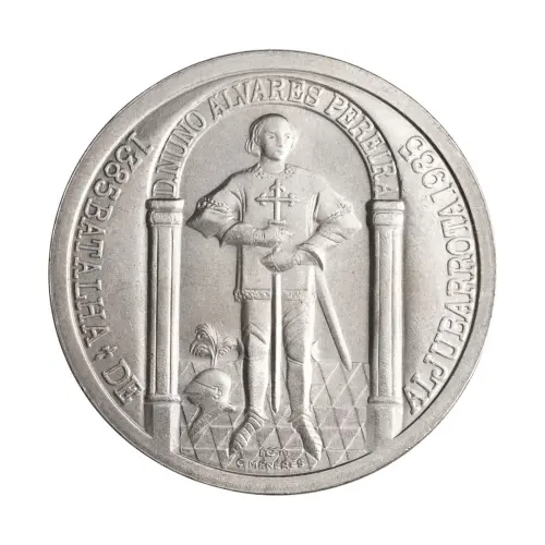 Португалия 100 эскудо 1985 года - 600 лет Битве при Альжубаротте - Серебро 0.925