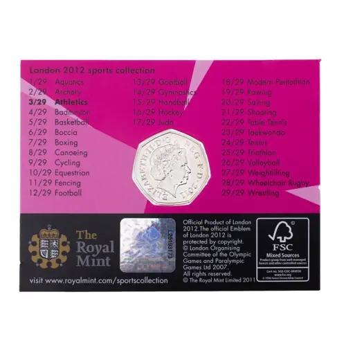 Великобритания 50 пенсов 2011 год - Лёгкая атлетика (в коинкарте)_1