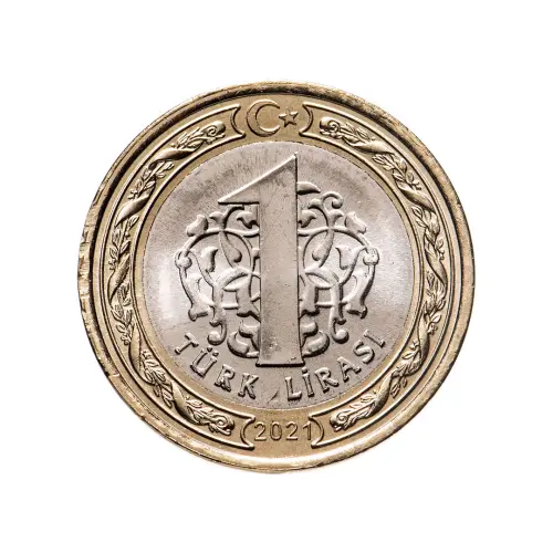 Турция 1 лира 2021 год - 100 лет Газиантепу_1