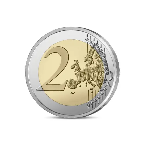 Франция - Набор из 4 монет 2 евро 2025 года - Лувр  (в коинкартах)_2