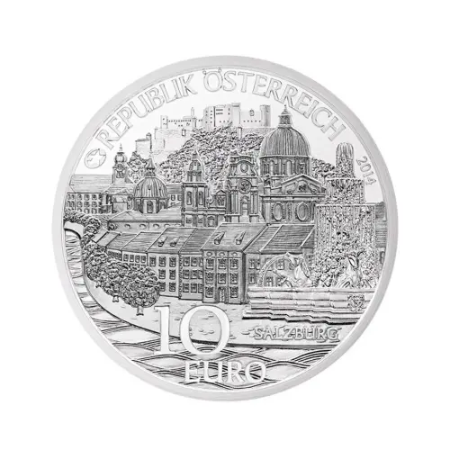 Австрия 10 евро 2014 года - Зальцбург - в буклете (Серебро 0.925)_2