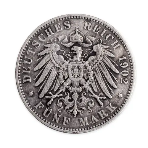 Германская империя (Саксония) - 5 марок 1902 года - Серебро 0.900 (E)_1