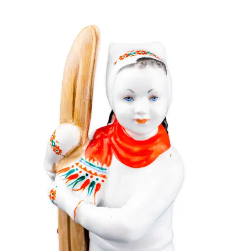 Статуэтка Лыжница, фарфор (ЛФЗ), автор Г. Столбова, СССР, 1957-1960 гг._2